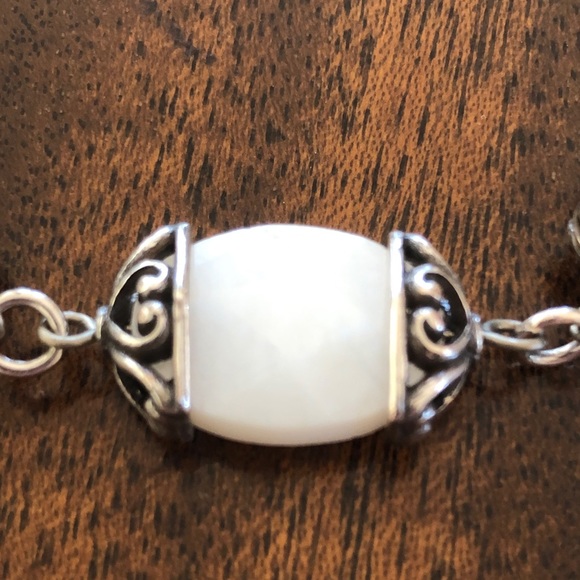 BRIGHTON  two tone faceted Mother of Pearl vintage retired NECKLACE - Picture 4 of 16